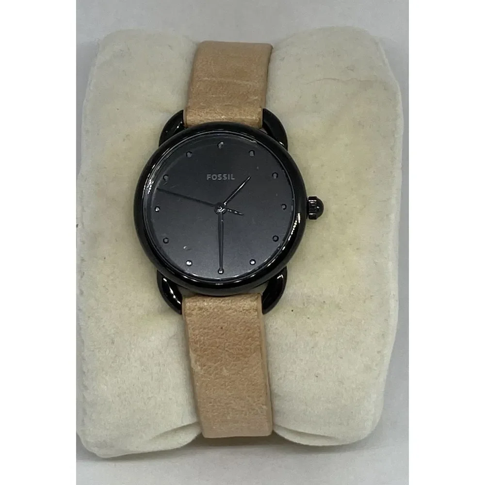 Fossil ES4489 Men's Beige Leather Analog Black Dial Quartz Genuine Watch XX938